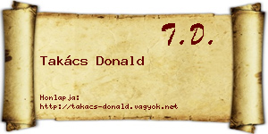 Takács Donald névjegykártya